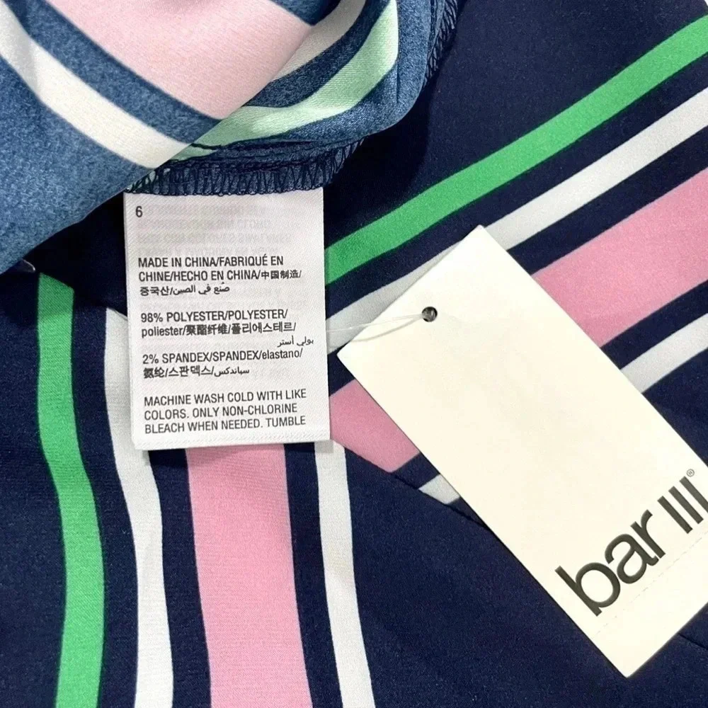 Bar lll Far Side Striped Asymmetrical Skirt Size 6 NWT